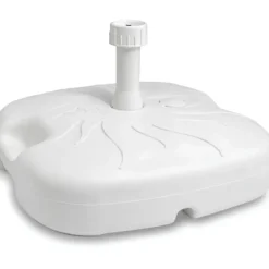 Base per Ombrellone Palo 33 mm Bianco Riempibile 18L con Maniglia