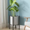 Base Porta Piante Nero in Metallo Portavaso e Fiori Regolabile da Interno