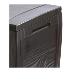 Baule Cassapanca Contenitore Balcone Seduta Marrone 270 Litri Maniglie con Ruote