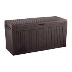 Baule Cassapanca Contenitore con Seduta Ruote Resina Giardino Plastica Esterno
