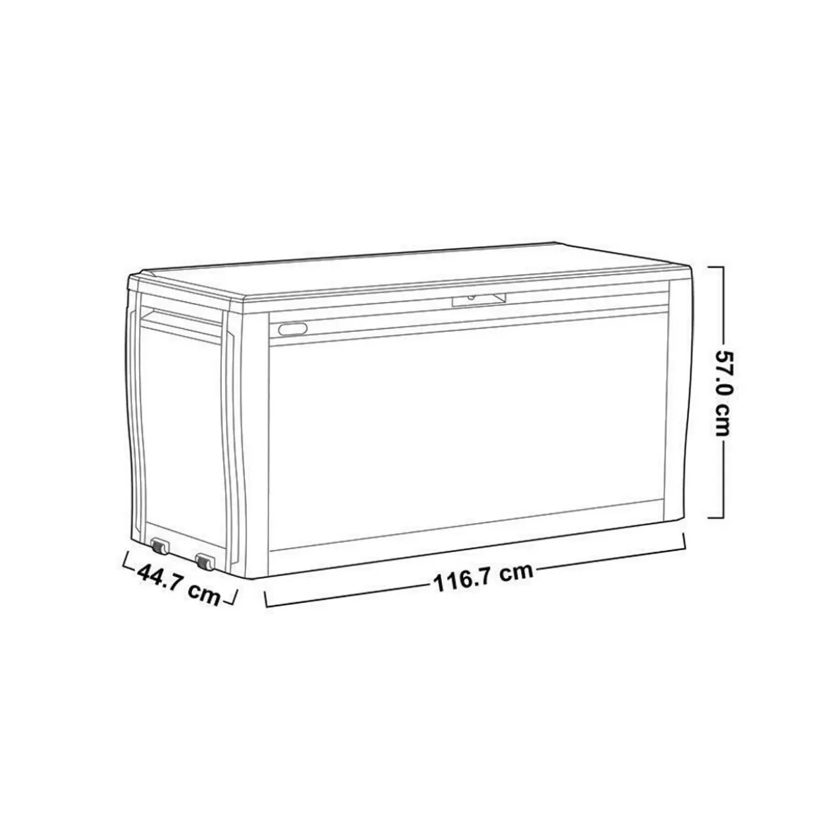 Baule Cassapanca Contenitore con Seduta Ruote Resina Giardino Esterno Plastica