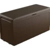 Baule Cassapanca Giardino Effetto Rattan Contenitore 270 Litri Resina Veranda