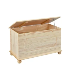 Baule Cassapanca in Pino Contenitore Legna Multiuso Mobile Bambini Giocattoli