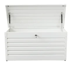 Baule Contenitore Bianco in Alluminio per Esterni 130x61x63 cm con Chiave