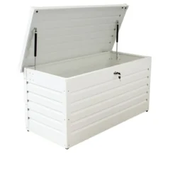 Baule Contenitore Bianco in Alluminio per Esterni 130x61x63 cm con Chiave