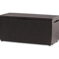 Baule Contenitore Keter 305L Cassapanca Marrone in Rattan da Esterno