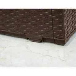 Baule Contenitore Keter 305L Cassapanca Marrone in Rattan da Esterno