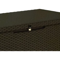 Baule Contenitore Keter 305L Cassapanca Marrone in Rattan da Esterno