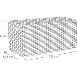 Baule Contenitore Keter 305L Cassapanca Marrone in Rattan da Esterno