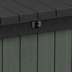 Baule Keter Resina da Esterno 454 L Lucchettabile Effetto Legno Verde