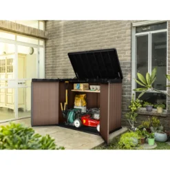Baule Porta Attrezzi Keter in Resina da Esterno 1150 L Marrone Impermeabile