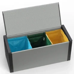 Baule Raccolta Differenziata 85x34x39,5 cm Uso Esterno Grigio PVC