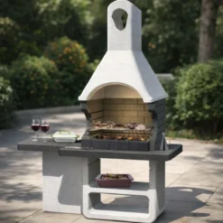 BBQ a Carbonella Carbone Barbecue in Muratura Cemento Pietra da Giardino Esterno