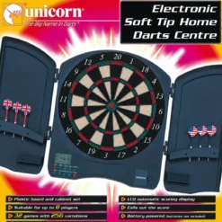 Bersaglio Freccette Elettronico con Armadietto 32 Giochi 6 Frecce