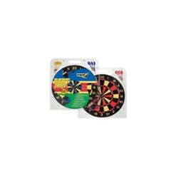 Bersaglio Sport 38cm + 6 Freccette Punta Metallo Bivalva Dart Game Gioco Punti