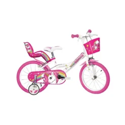 Bicicletta Bambina 16 Pollici 4 5 6 7 Anni Unicorno con Rotelle Freno Bici Bimba