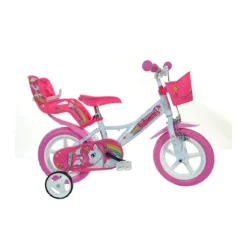 Bicicletta Bambina 12 Pollici 3 4 5 Anni Unicorno con Rotelle Freno Bici Bimba