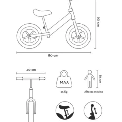 Bicicletta Bambini Hotwheels Senza Pedali 2-3 Anni Azzurro Arancione