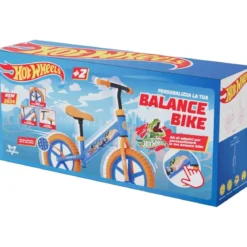 Bicicletta Bambini Hotwheels Senza Pedali 2-3 Anni Azzurro Arancione