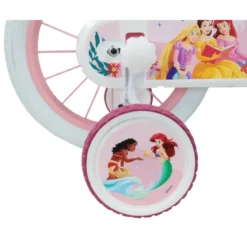 Bicicletta Bambini 14" Principesse Disney Rosa Rotelle Cestino Sedile