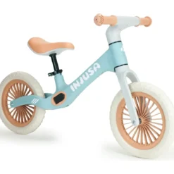 Bicicletta Bambini Senza Pedali Azzurro Balance Bike Sella Regolabile