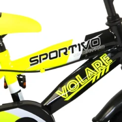 Bicicletta Bambini 16" Sportiva Giallo Rotelle Removibili Borraccia