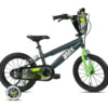 Bicicletta BMX per Bambini 14" Verde con Rotelle Removibili Borraccia