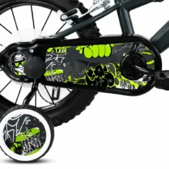 Bicicletta BMX per Bambini 14" Verde con Rotelle Removibili Borraccia