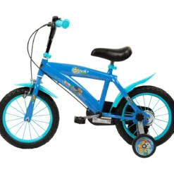 Bicicletta con Rotelle da Bambino Stitch Bici Blu Ruota 14 Pollici