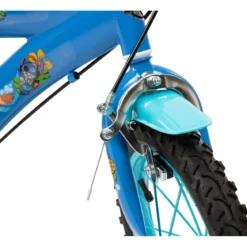Bicicletta con Rotelle da Bambino Stitch Bici Blu Ruota 14 Pollici