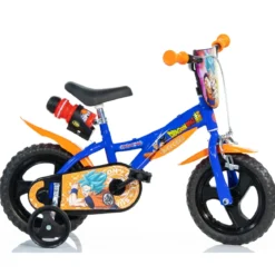Bicicletta da Bambino Dragon Ball Ruota 12 Pollici 3 4 5 anni con Rotelle