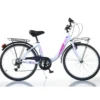 Bicicletta da Ragazza Donna Ruota 26 Pollici Bianca con 6 Marce