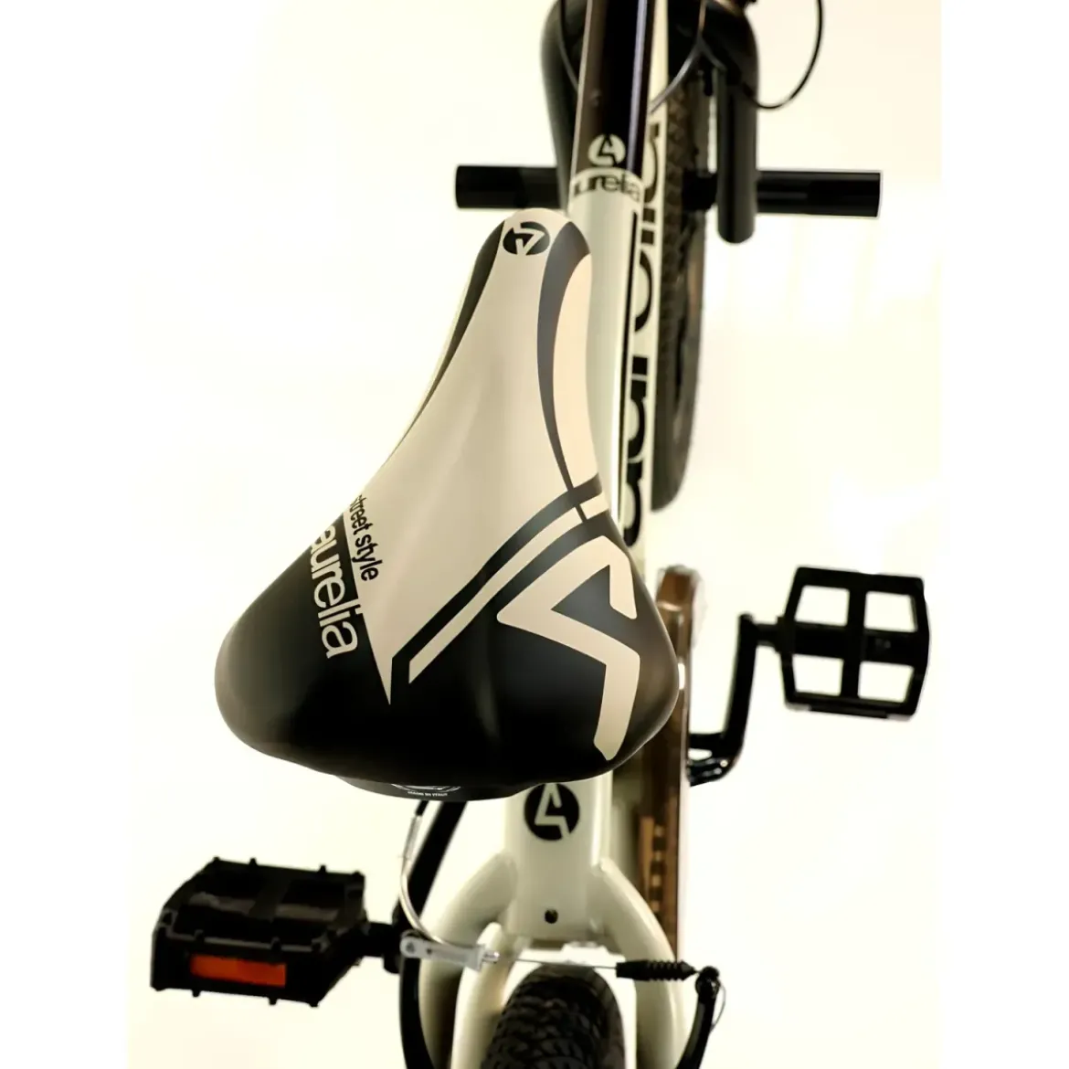 Bicicletta Freestyle 20" Nero Beige per Bambini Ragazzi Acciaio Hi-Ten