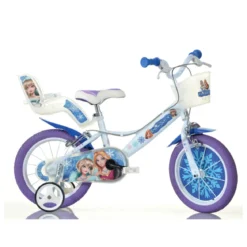 Bicicletta per Bambina 14 Pollici Snow Queen 3 4 5 6 Anni con Rotelle
