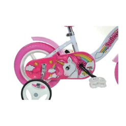 Bicicletta per Bambina 10 Pollici Unicorno Pedali Bimba Rotelle Bici 2 3 4 anni