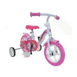 Bicicletta per Bambina 10 Pollici Unicorno Pedali Bimba Rotelle Bici 2 3 4 anni