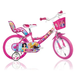 Bicicletta per Bambina 16 Pollici Princess 4 5 6 7 Anni con Rotelle