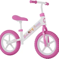 Bicicletta per Bambini Barbie Bianco Rosa Senza Pedali Balance Bike