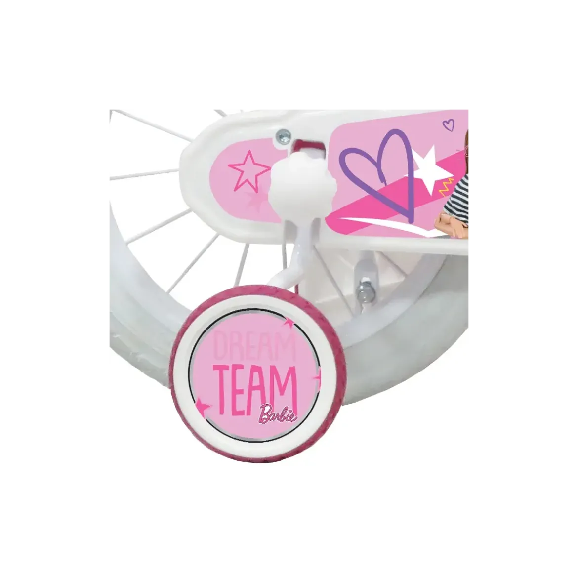 Bicicletta per Bambini 14" Barbie Rosa Rotelle Cestino Portabambola