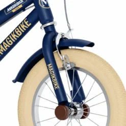 Bicicletta per Bambini 14" Blu Vintage Regolabile con Stabilizzatori