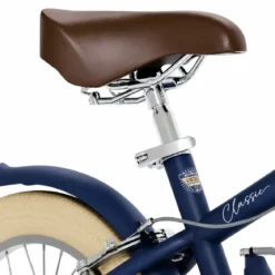 Bicicletta per Bambini 14" Blu Vintage Regolabile con Stabilizzatori