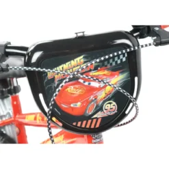 Bicicletta per Bambini 14" Cars Rosso Nero Rotelle Borraccia Trombetta