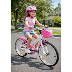 Bicicletta per Bambini 20" Hello Kitty Bianco con Cestino Copricatena