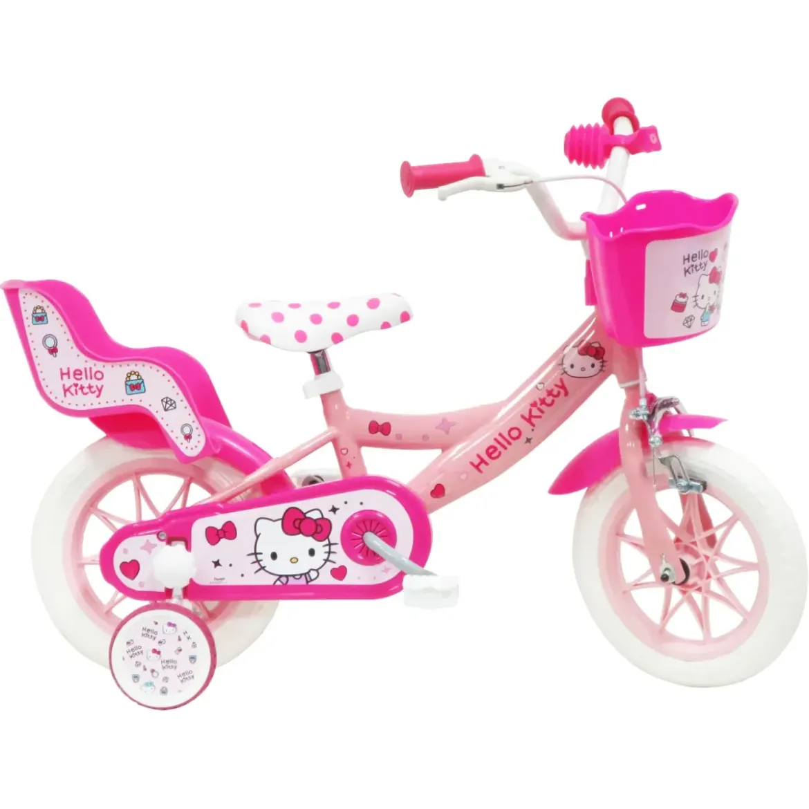 Bicicletta per Bambini 12" Hello Kitty Rosa Rotelle Removibili Acciaio