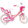 Bicicletta per Bambini 14" Hello Kitty Rosa Rotelle Removibili Acciaio