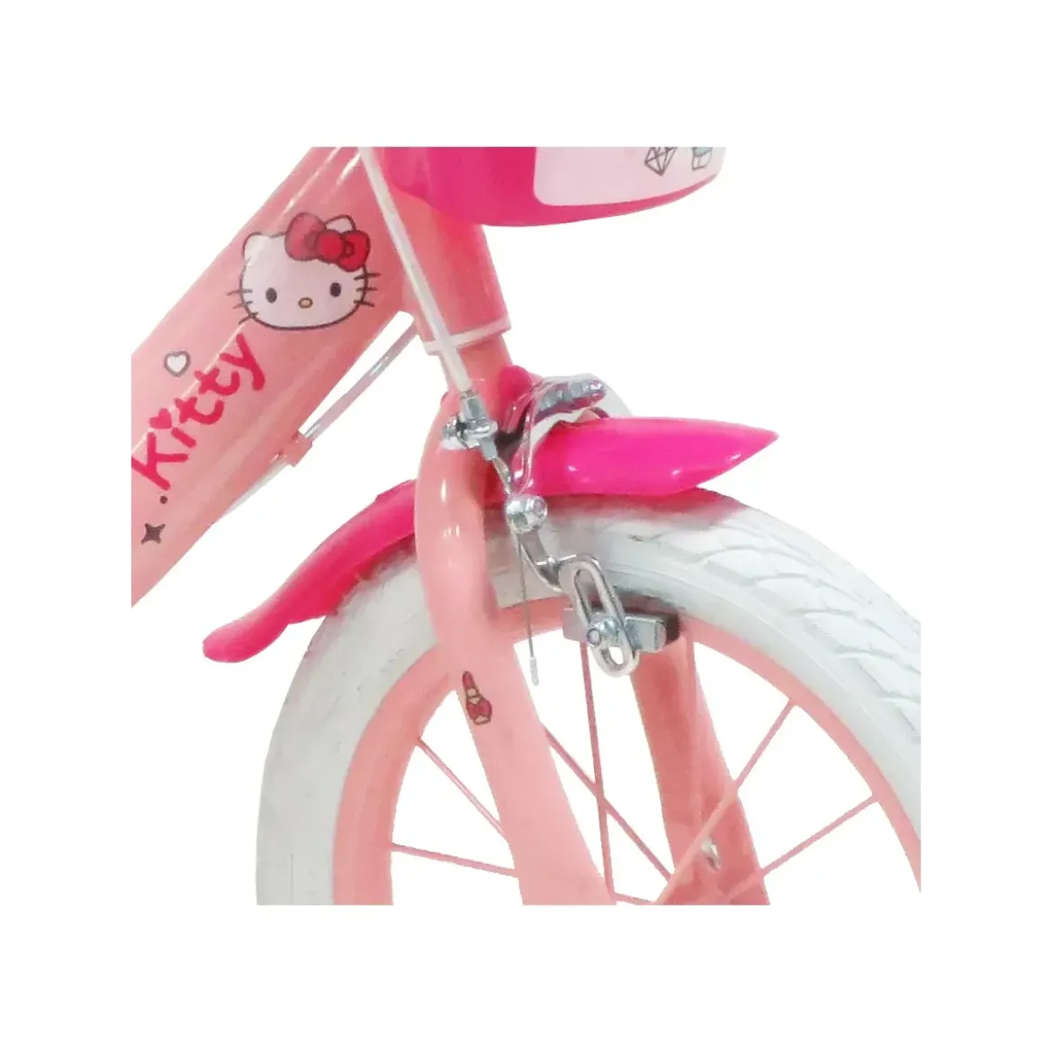 Bicicletta per Bambini 14" Hello Kitty Rosa Rotelle Removibili Acciaio