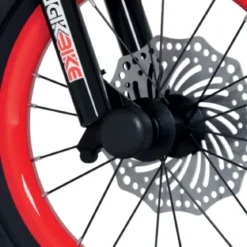Bicicletta per Bambini 14" Rosso Rotelle Laterali con Freno a Disco