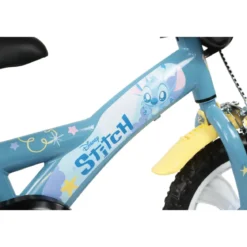 Bicicletta per Bambini 12" Stitch Disney Rotelle Removibili Acciaio