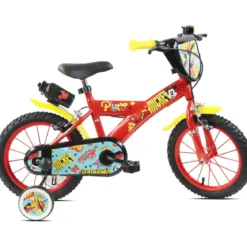 Bicicletta per Bambini 14" Topolino Disney Rosso Rotelle Borraccia