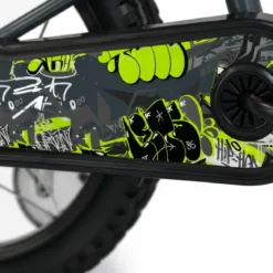 Bicicletta per Bambini 16" Verde BMX con Rotelle e Freni Caliper
